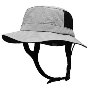 Huakunda Chapeau de Soleil pour Homme UPF 50 + Protection UV Pliable Chapeau de Pêche avec Mentonnière Chapeau Safari Large Bord pour l'Extérieur, Voyage, Gris Clair (KUNXIN, neuf)