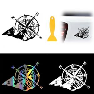 3 Pièces autocollant voiture, stickers voiture, stickers camping car exterieur, Autocollants Boussole, Autocollant pour Voiture, Motif Boussole, pour Voiture, Moto, Caravane, Camping-Car (lets xia, neuf)