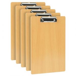 OFFCUP 5pcs Porte-Blocs avec Pince, A4 Planchettes à Pince en bois Porte Document pour Papier D'écriture Memo Dossiers, Porte-Formulaires Format pour Bureau Restaurant (HOOCHE, neuf)