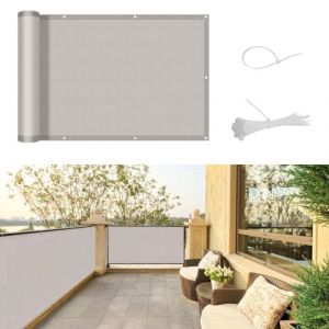 SUNNY GUARD Brise Vue Balcon 90x600cm Cache Vue Balcon,Protection UV,Coupe-Vent et Imperméable,pour Terrasse Jardin Balcon Patio,avec Attaches de câble,Taupe (Shodwell, neuf)