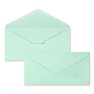 AMFUN 55PCS Enveloppes, 220x110mm Enveloppes Gomm&eacute;es, Invitation Ev&egrave;nements et Correspondance pour Lettres, Carte de V&oelig;ux, Carton d&rsquo;invitation, Carte d&rsquo;anniversaire (Vert) (Riyuu, neuf)