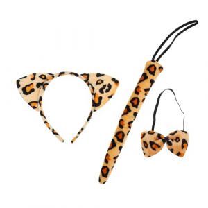 IMIKEYA 3pièces Bandeau Oreilles De Avec Queue Et Nœud Accessoire De Costume Pour Fête Halloween Et Déguisement Cosplay Garçon Fille (Chaaoyuu, neuf)