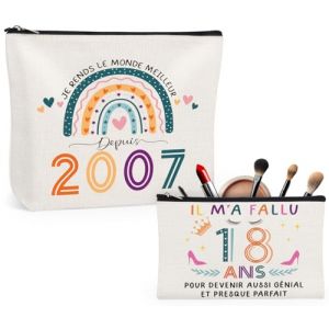 Giftota Cadeau Fille 18 Ans, 2 Pack Trousse Maquillage Femme Trousse de Toilette Voyage, Cadeau Anniversaire 18 Ans Fille (Giftota FR, neuf)