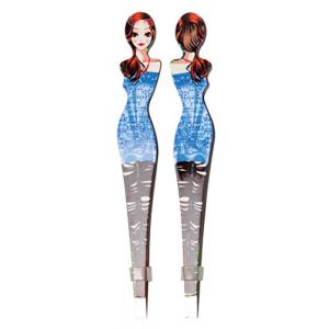 'Titania Pince &agrave; &eacute;piler "Doll, droite, inoxydable, Env. 9,5 cm, 2 diff&eacute;rents motifs, sur Skin Carte, 1er Pack (1 x 19 g) (paraprix, neuf)