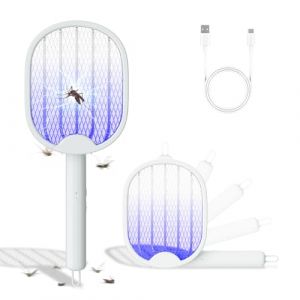 PATEMZON Raquette Electrique Insectes, Anti Moustique Pendaison 3000V, Tapette &agrave; Mouche Rechargeable, 2 en 1 Raquette Anti Moustiques Pliable avec C&acirc;ble Chargement USB, pour Int&eacute;rieur Ext&eacute;rieur Patio (Passionor Trade Kft., neuf)