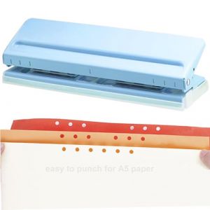 Kongming perforateur 6 trous en M&eacute;tal perforatrice - Espacement r&eacute;glable - Capacit&eacute; de perforation de 8 feuilles - Pour papier A5, A3, A4, A6, B3, B4, B5, B6, B7 (Bleu) (Kongming Direct, neuf)