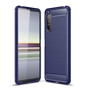 Cruzerlite Coque Sony Xperia 5 II, Carbon Fiber Texture Design Cover Anti-Scratch Shock Absorption Case for Sony Xperia 5 II (2020) (Blue) (Swiss case Limited, neuf)