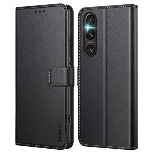 Ganbary Coque pour Sony Xperia 1 V, [Housse en Cuir PU Premium] [Etui à Rabat] [Pochette de Portefeuille], Étui de Protection pour Sony Xperia 1 V - Noir (Ganbary, neuf)