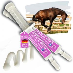 Magnésium Cheval 2 * 30ml Pâte calmante pour Chevaux Calm Relax Booster I Anti-Stress calmant nerveux L-tryptophane I en Cas d'anxiété Transport I Pâte de magnésium sérénité Cheval nerveux Haute Dose (EMMA-Eventing, neuf)