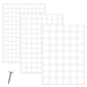 290 Pièces Cache Vis Blanc,12mm/15mm/21mm Cache Vis Adhesif,Cache Trou Meuble,Cache Trou Mur,pour Trous de Vis,Armoires Murales,Bureaux,Tiroir,Réparations de Meubles (aiaiaihkiuscc, neuf)