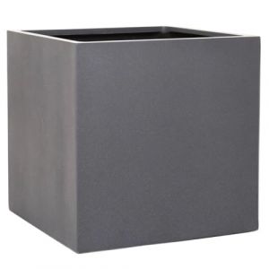 VIVANNO Jardinière en Fibre de Verre - 50x50x50 cm - Gris Graphite - Jardinière carrée pour l'extérieur et l'intérieur (AE Trade, neuf)