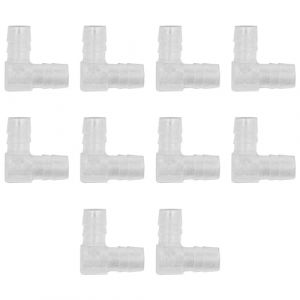 Tiardey Lot de 10 buses de tuyau en plastique à angle de 90 degrés avec même raccord cannelé, connecteur de tuyau en forme de L de 10 mm pour aquarium, air, eau (Tiardey, neuf)
