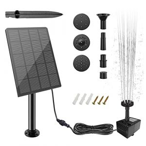 Fontaine Exterieure De Jardin Solaire Cascade, Solar Exterior 2.5w, Bomba De Agua Solar Para Estanque, Fuente Solar Bateria Diy Bebedero Pajaros (JNDMYCAL, neuf)