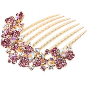 LRXIYODE Peigne Cheveux Chignon Décoratif à Strass Accessoire Mariage Femme Peigne Latéral Pailleté pour Coiffure de Mariée Ornement Tête Élégant et Résistant Ornement Chic pour Soirée (XPWU, neuf)