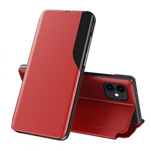 QIWEIQING Coque pour iPhone 11 6.1", &Eacute;tui de Protection Bumper Folio &agrave; Clapet pour iPhone 11 6.1", Housse &Eacute;tui en Cuir avec Stand Support Coque pour iPhone 11 6.1". Red QH3 (QIWEIQING, neuf)