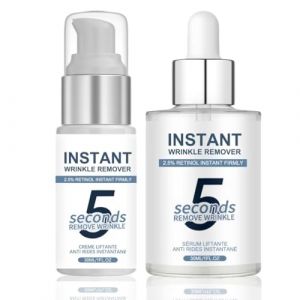 Cr&egrave;me Anti-Rides 5 Secondes,Skin Paris Creme Instant,Anti Rides Puissant Immediat,S&eacute;rum Anti Rides 5s,Combleur De Rides Immediat,Wrinkle Power,Soin Cor&eacute;en,Raffermit,Lisse Les Ridules (2PC-A) (FEIBAO&-Wu, neuf)