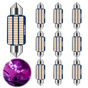 FFTANXS 10 Pcs Ampoule Voiture LED, Led Voiture Interieur 41MM, 12V Ampoule Plafonnier Voiture, Ampoule led interieur voiture, 6500K Eclairage interieur voiture, Lumiere voiture interieur/rose mauve (chibishijianaikejiyouxiangongsi, neuf)