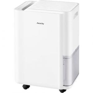 AEOCKY D&eacute;shumidificateur 20L/d, applicable &agrave; 160 m&sup3; (40 m&sup2;), d&eacute;shumidificateur &agrave; compresseur intelligent avec tuyau de vidange, pour s&eacute;cher les v&ecirc;tements, chambre, salle de bain, sous-sol (Aeocky Direct, neuf)