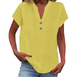 Vente Flash du Jour Soldes Tee Shirt Femme Manche Chemisier sans Manches Blouse Grande Taille Fluide en Soie Chic Tunique Velours Dentelle Haut Decollet&eacute; Future Mari&eacute;e T Halloween Enceinte Coton (Uwdiohq, neuf)