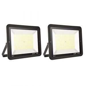 2 pack 300W Projecteur LED Extérieur bapro IP65 Imperméable spot led exterieur Blanc froid(6000k) économiseur d'énergie 101% Sécurité Floodlight pour Cour Terrasse Square Usine[Classe énergétique A++] (Nobvape, neuf)