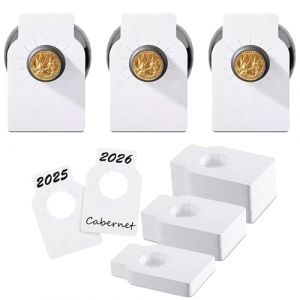 SEABABOO &Eacute;tiquettes pour Bouteilles de Vin, 100 Pi&egrave;ces Blanc &Eacute;tiquettes De Papier Kraft De Vin R&eacute;utilisables, &Eacute;tiquette Papier Kraft pour Casier &Agrave; Vins Marquage des Bouteilles (HAIFENGZHU, neuf)