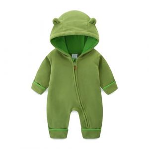 KIDDLETOWN B&eacute;b&eacute; Combinaisons polaire Barboteuses, Combinaison Une Pi&egrave;ce avec Capuche Gar&ccedil;on et Fille, combinaison de neige manteau d'Automne Hiver polaire, Nouveau-n&eacute; dessin anim&eacute; barboteuse 0-18 Mois (KIDDLETOWN, neuf)