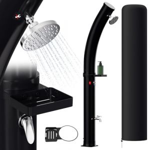 Ansobea Douche Solaire 35L avec Housse de Protection et bac &agrave; Douche, Douche de Pluie r&eacute;glable &agrave; 180&deg; pour Le Jardin, la Piscine et Le Camping - Chauffe jusqu'&agrave; 60&deg;C (YYYYU123, neuf)