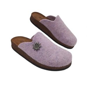 Primo Calzature Sabots alpins originaux, chaussons d'hiver pour homme et femme chauds, sabot tyrolien en laine cuite, 100 % fabriqu&eacute; en Italie, lilas, 39 EU (Primo Calzature, neuf)