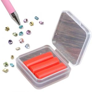 Stylo de cire rechargeable automatique, stylet Diamond Art, crayon de cire pour strass, stylo Wa-x rechargeable pour nail art, loisirs cr&eacute;atifs et projets d'ongles (recharges de cire rouge) (yunchengshiyanhuqubinchengdianzishangwuyouxiangongsi, neuf)