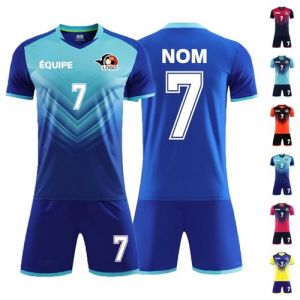 Maillot Football Personnalis&eacute;，Maillot de Foot Enfant Homme FemmePersonnalis&eacute;, Personnalis&eacute; Nom, Num&eacute;ro, Logo de l'&eacute;quipe (Bleu Marine) (VeroSpace France, neuf)