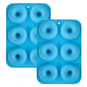 YXHZVON 2 Pièces Moule Donuts Silicone, Moule Muffins Silicone, 6 Cavités Beignets Antiadhésifs Moule, Moule Gâteau de Qualité Alimentaire Sans Bpa (Bleu) (xiaxingsales, neuf)