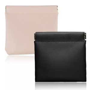 JYNXOR 2 Pcs Porte Monnaie Femme, Mini Pochette, Mini Portefeuille, Mini Porte-Monnaie Portable pour Cartes de cr&eacute;dit Carte d'identit&eacute; cl&eacute;s Casque Rouge &agrave; l&egrave;vres, Cuir Imperm&eacute;able, Noir/Rose (SHOPSCAPE INK, neuf)