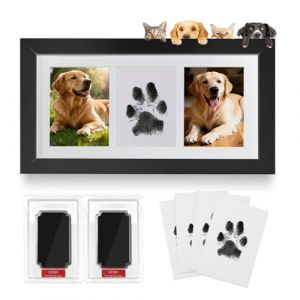 Kit Empreinte Chien Chat, Kit Empreinte Main Pied Bebe, Kit d'Empreinte de Patte, 2 Coussinets d'Encre et 4 Cartes à Empreintes, Kit d'Empreinte Sans Tache pour Nouveau-né, Chien, Chat, Noir (STARTIDESEA, neuf)