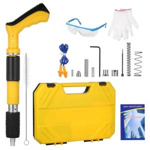 Pistolet &agrave; Clous en Acier,Outil de Pistolet &agrave; Clous,en Acier,Pistolet &agrave; Rivet,Pistolet Pneumatique pour Acier et B&eacute;ton,Silencieux,5 Vitesses,Outil de Fixation Murale pour Mur en Ciment (Jaune) (QIANSHENG LTD, neuf)