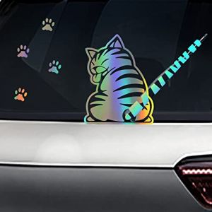 Blueshyhall Autocollant pour essuie-glace de voiture - Autocollant pour vitre arri&egrave;re - Autocollant pour vitre arri&egrave;re - Autocollant pour essuie-glace arri&egrave;re - Autocollant chien et chat - Tuning (Blueshyhall, neuf)
