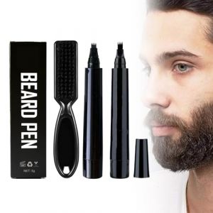 Lot de 2 stylos de remplissage de barbe, stylo &agrave; barbe &eacute;tanche, stylo &agrave; moustache, stylo &agrave; barbe &eacute;tanche pour homme, crayon &agrave; barbe pour homme, kit de remplissage pour moustache (QiaoQiHOUSE, neuf)