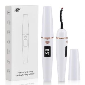 Recourbe Cils Chauffant, Eyelash Curler Portable Chauffage Rapide Recourbe-cils Électrique avec 4 Réglages de Température Recourbe-Cils, Recourbe-cils Lash Lift USB Rechargeable Longue Durée (Blanc) (Laukra special SIA, neuf)