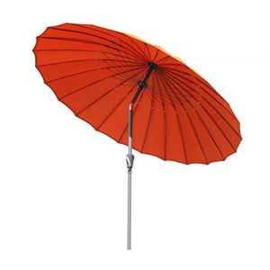 Angel Living Parasol De Jardin Parasol 250cm Rond, 24 baleines, L'Ombre De MéCanisme D'Inclinaison De Manivelle, Protection UV, pour Balcon, Terrasse, Piscine, Extérieur, Plage (Terre cuite) (Angel Living Outdoor, neuf)
