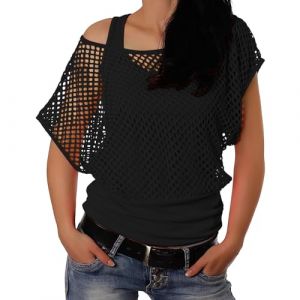 Déguisement Année 80 90 Femme Fluo T-Shirt Resille, Débardeur Jambières Gants en Maille Costume, Kit Annee 80 Femme Accessoires Carnaval Vêtements D'aérobic Fête Thème Ajuster (Seraphido, neuf)
