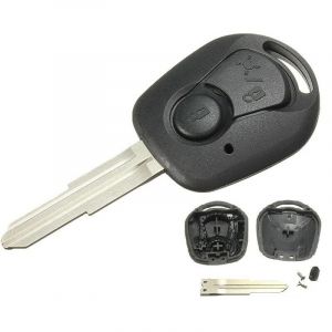 Coque de Cl&eacute; T&eacute;l&eacute;commande Compatible avec SsangYong Actyon, Kyron, Rexton - 2 Boutons - Lame Vierge (Car_Passion2013, neuf)