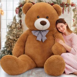MorisMos Ours en Peluche Geant Nounours XXL Brun 180cm Grand Doudou Teddy Bear C&acirc;lin Cadeau Saint Valentin Mignonne pour Femme Homme Enfant Filles Gar&ccedil;on Amies Anniversaire Cadeaux de No&euml;l (Lanmore, neuf)