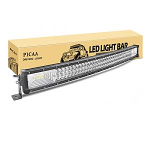 PICAA Led Barre Lumineuse Triple Rangée 7D Incurvé 32 pouces 78.5cm 405W Rampe a led barre de led Combo Faisceau de Spot D'inondation 12V 24V hors route Voiture Véhicules 4x4 SUV ATV Camion Tracteur (BEISHUO-UK, neuf)
