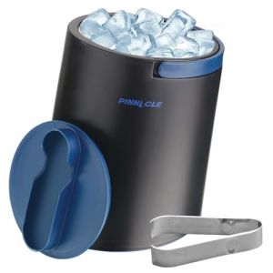 PINNACLE Seau à glace isotherme pour fêtes avec pince qui tient dans le couvercle – Seau à glace en acier inoxydable pour bar à cocktails avec poignées pliables pour bar intérieur/extérieur, sans BPA (S&R Brands UK, neuf)