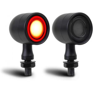 DREAMIZER Mini LED Clignotant Moto, CNC Clignotant 12V Universel pour Scooter, Lumière Ambre & Rouge Compatible pour Harley Honda Kawasaki Suzuki Triumph Yamaha, 2 Pièces (WQ Fashion Mall, neuf)
