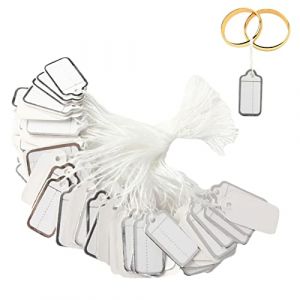 100Pack Etiquettes vierges avec ficelle Etiquettes avec ficelle Etiquettes &agrave; suspendre pour cadeaux Etiquettes personnalis&eacute;es Etiquettes de prix Etiquettes d'exp&eacute;dition vierges pour cadeaux Bijoux (krosser, neuf)