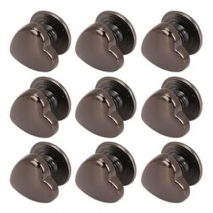 Yechiry 20 Pcs 8 Mm Rivet Coeur en M&eacute;tal, M&eacute;tal de D&eacute;coration de Coeur en Semets Rivets Stewets, D&eacute;coratif Cardine de, en Cuir pour Ceinture, V&ecirc;tements, Bourse, Sac &agrave; Main (Argent noir) (Recrearts, neuf)