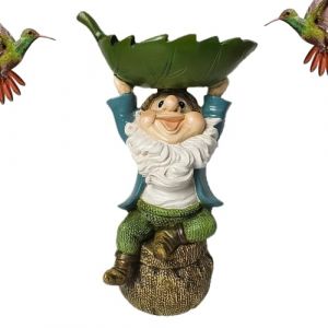 Nichoir Oiseaux, Nichoir Mesange, | Mangeoire &Agrave; Oiseaux, Plateau De Bain | Bains d'oiseaux en R&eacute;sine, Bac &Agrave; Feuilles, Arrosoir, Statue De GNOME D&eacute;corative pour Terrasse, Ext&eacute;rieur, Maison (mogong, neuf)