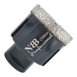 NBB Scie cloche diamant brasé sous vide avec M14, pour le forage à sec ou humide de manière professionnelle sur porcelaine dure, céramique, carrelage, granit, pour meuleuse d'angle (Dia.50mm) (EASTAR SUPER HARD TOOLS S.L., neuf)