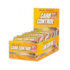 Body Attack Carb Control - Barre proteine sans sucre 100 g, low carb - Riche en prot&eacute;ines, Barre whey prot&eacute;ine, &eacute;galement disponible en bo&icirc;te avec plusieurs parfums - beurre de cacahu&egrave;tes (Body Attack Int., neuf)