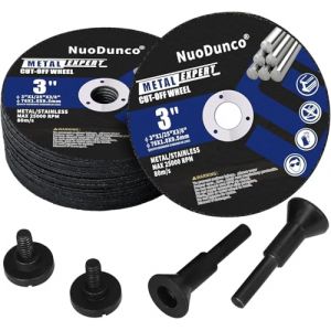 NuoDunco Disque à Tronçonner 75 Métal INOX Acier Fer, 75 X 1,0 mm Disque de Coupe 25 Pièces, Disque Découper pour Meuleuse d'Angle (25 pièces + 1 mandrins) (BaiNuo, neuf)